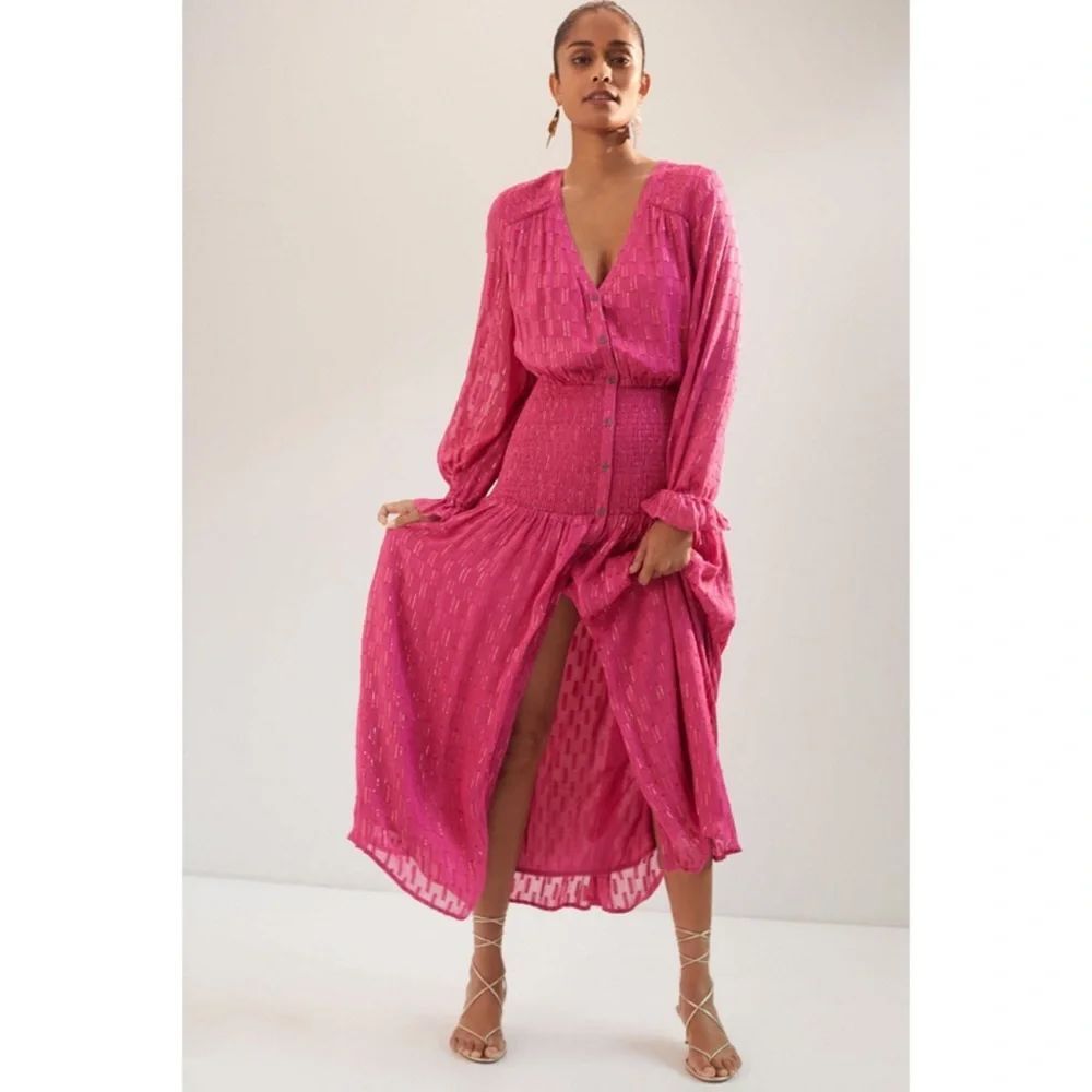 Anthropologie Smocked Maxi Dress